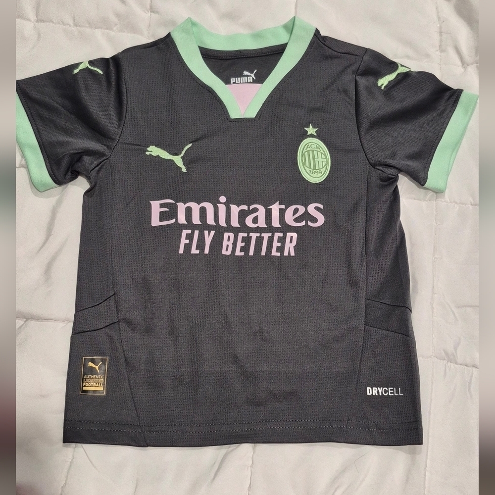 AC Milan Soccer Jersey  Puma Football 125th Anniversary Grey Pink (Box C)